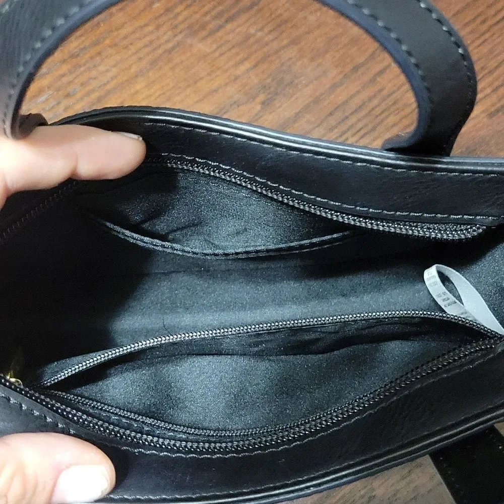 Fossil Maisie Mini Satchel in metallic black/gunmetal